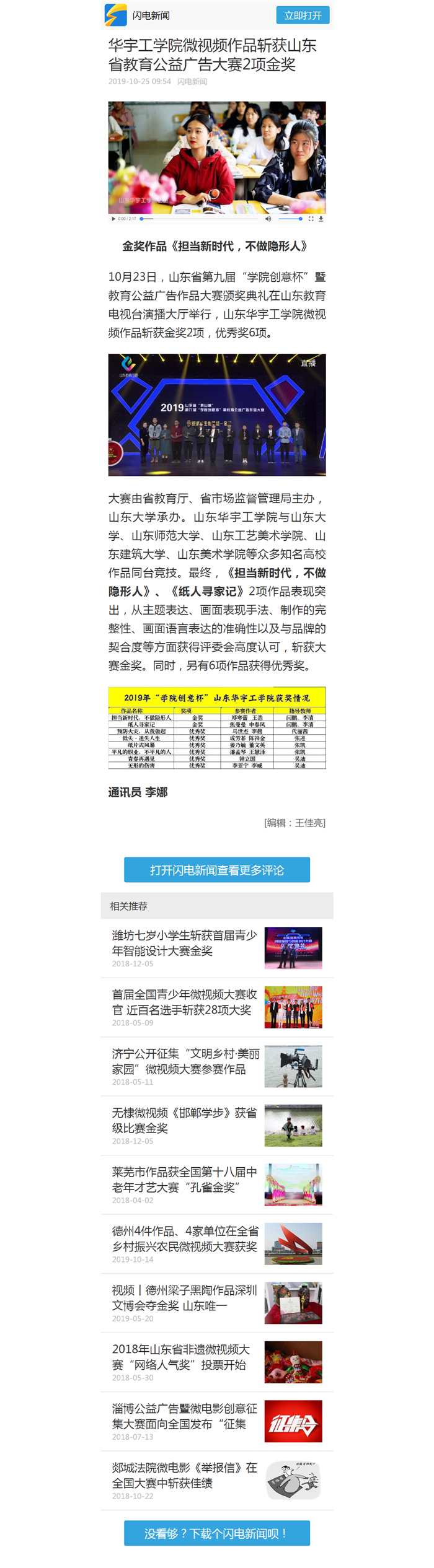足球365工学院微视频作品斩获山东省教育公益广告大赛2项金奖-闪电新闻.png